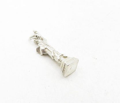 925 Sterling Silver  Vintage Petite Shiny Statue Of Liberty Pendant  PT6800