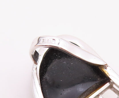 925 Silver  Vintage Two Tone Modernist MOP & Cultured Pearl Brooch Pin  BP9912