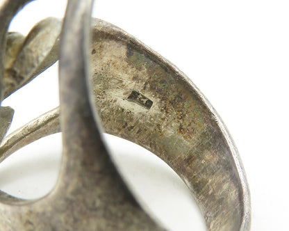 925 Sterling Silver  Vintage Dark Tone Bypass Style Band Ring Sz 7  RG19077