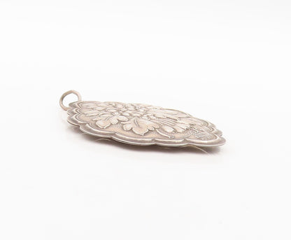925 Sterling Silver Vintage Pendant TOWLE Solid Carved Flower Cloud  PT23416
