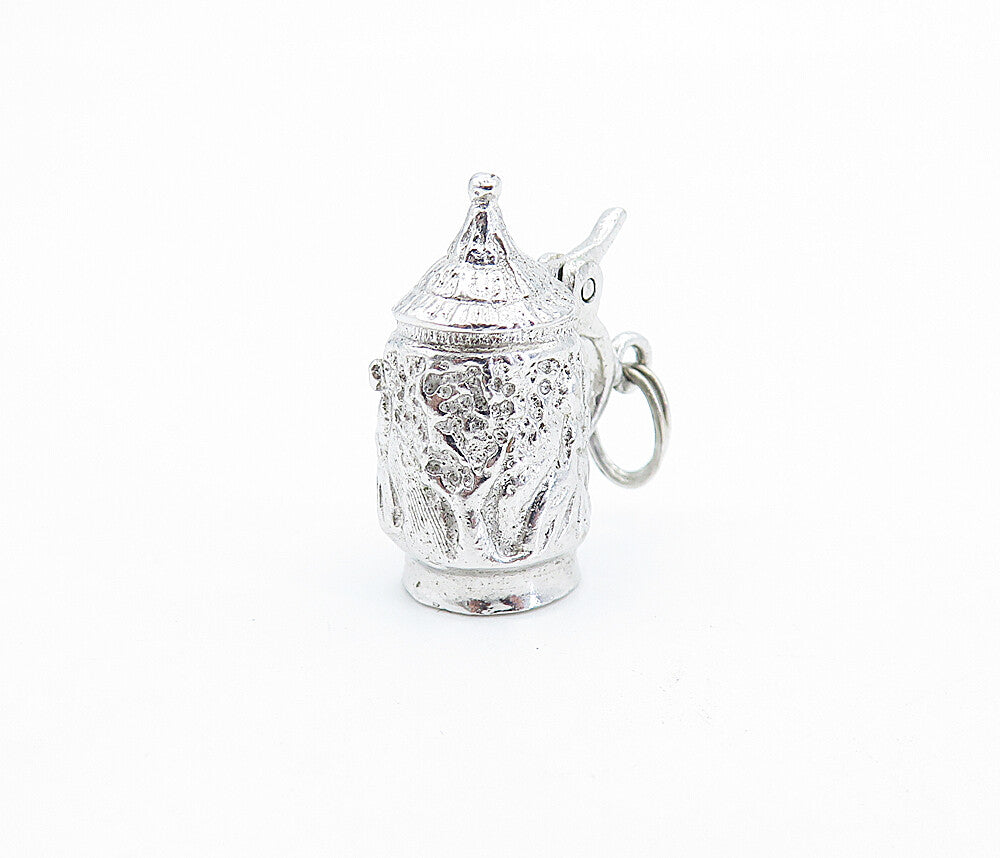 925 Sterling Silver  Vintage Petite Shiny Tankard Drinking Cup Pendant  PT4248
