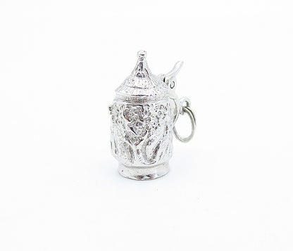 925 Sterling Silver  Vintage Petite Shiny Tankard Drinking Cup Pendant  PT4248