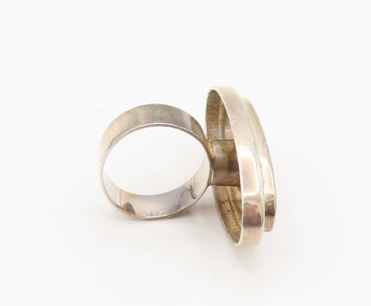 925 Sterling Silver  Vintage Inlaid Sodalite Cocktail Ring Sz 8.5  RG26254