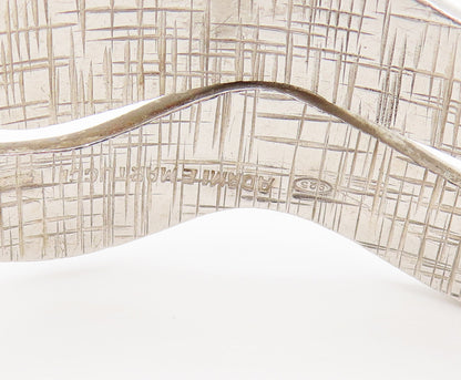 ADAMI & MARTUCCI 925 Silver  Vintage Two Tone Mesh Wavy Cuff Bracelet  BT9791