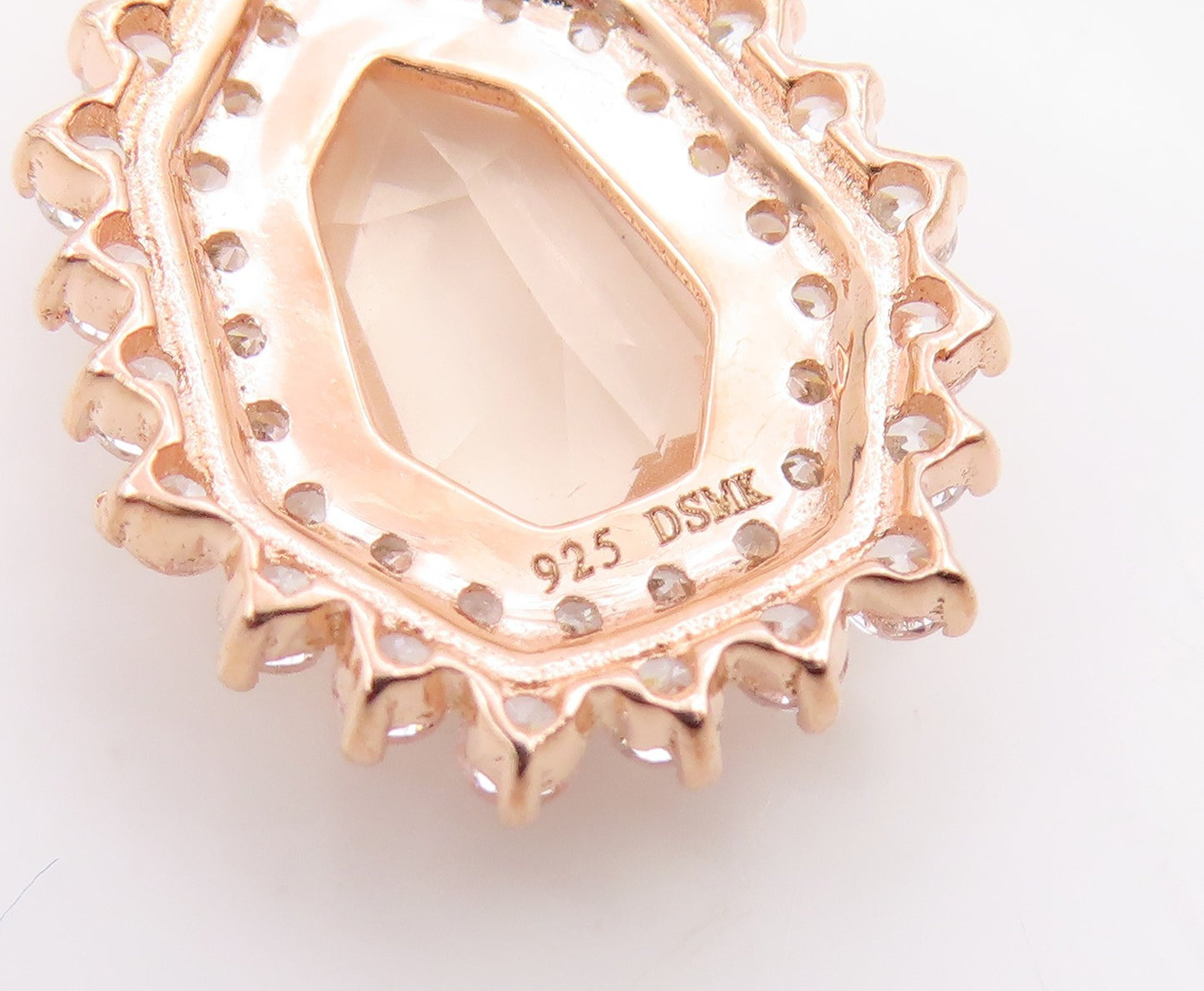925 Sterling Silver Vintage Earrings Gold Plated Champagne CZ Dangle  EG14139