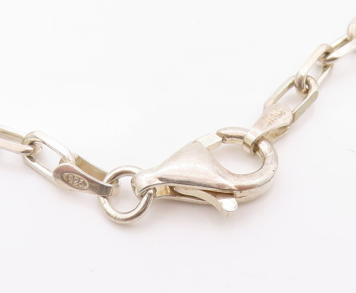 925 Sterling Silver Vintage Necklace Designer Linked Hearts Cutout  NE4525