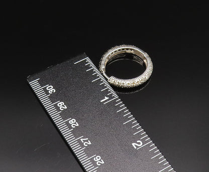 925 Silver  Vintage Black & White Genuine Diamonds Hoop Earrings  EG12069