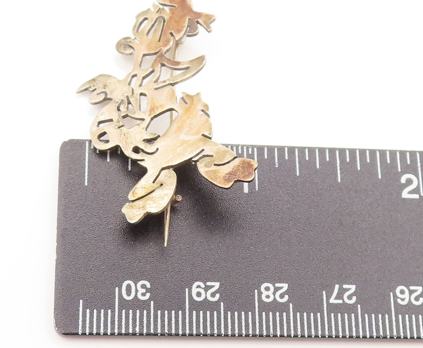 MIDDLE EAST 925 Silver  Vintage Stancil Cut Donald Duck Brooch Pin  BP10490