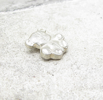 925 Sterling Silver  Vintage Etching Detail Teddy Bear Pendant  PT1343