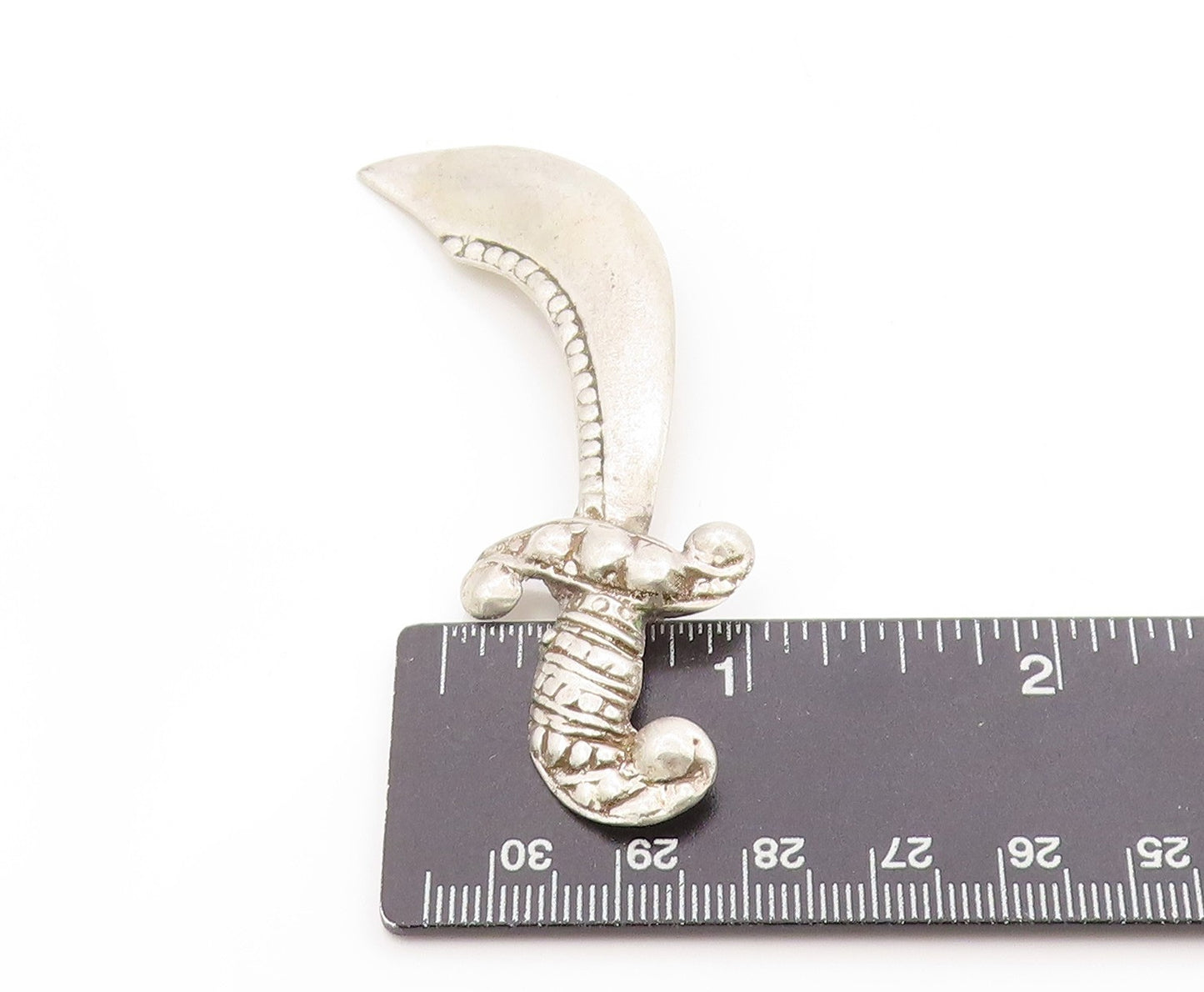 925 Sterling Silver Vintage Brooch Antique Scimitar Sword Warrior Pin   BP11884