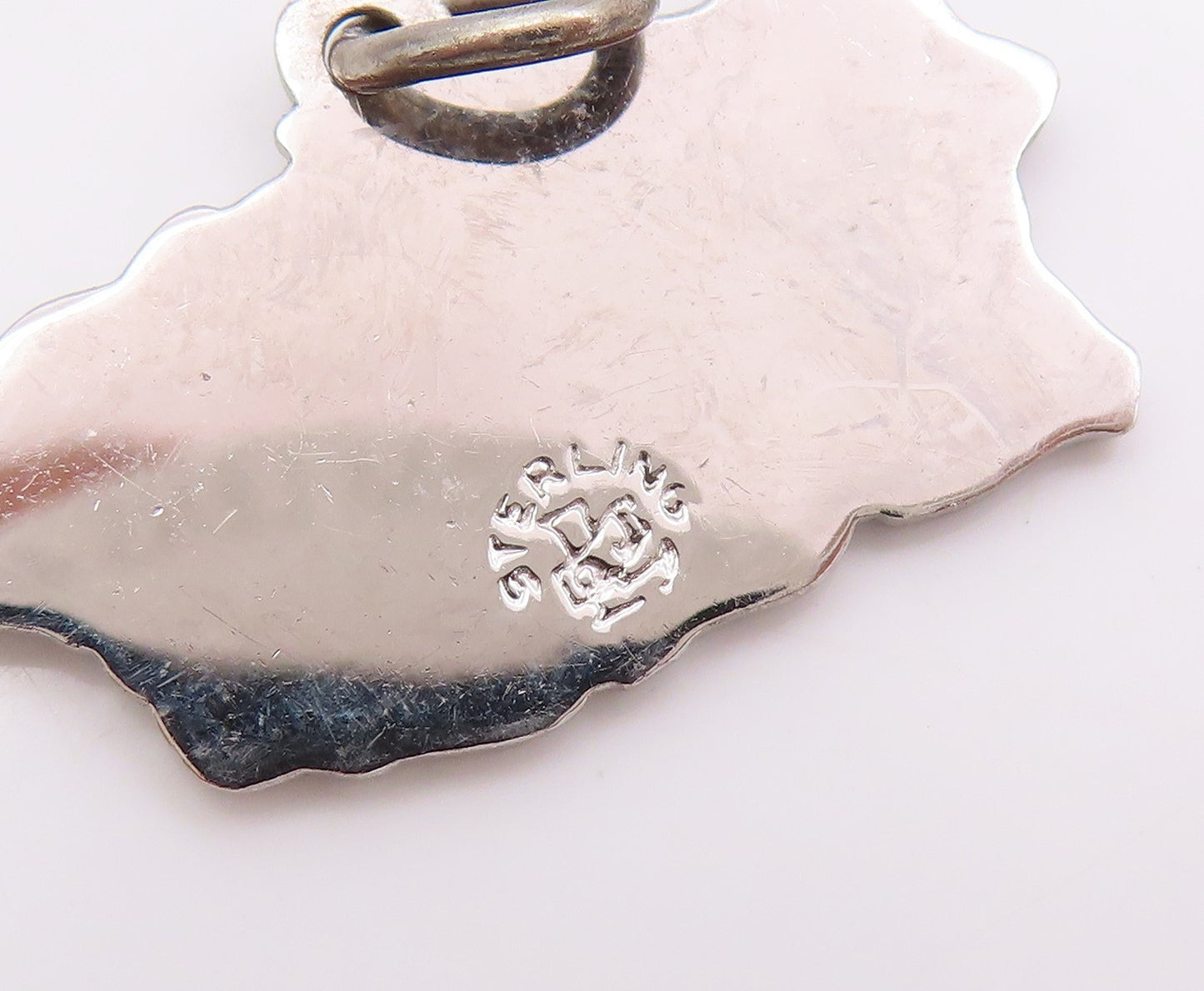 925 Sterling Silver Vintage Pendant Puerto Rica Island State Map Charm  PT24984
