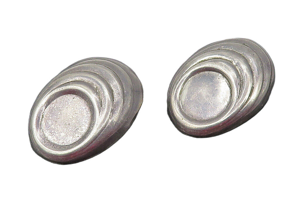 MEXICO 925 Sterling Silver  Vintage Dark Tone Oval Non Pierce Earrings  EG6307