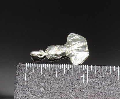 925 Silver  Vintage Carved Polished John F Kennedy Head Pendant  PT20910
