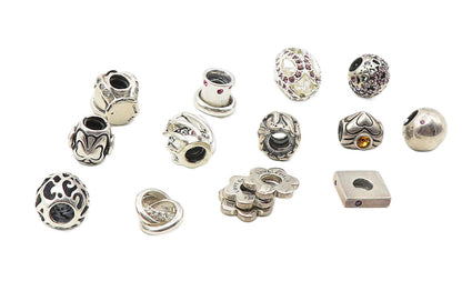 CHAMILIA 925 Silver  Vintage Topaz Citrine & Amethyst 13 Pcs Bead Set  TR1848