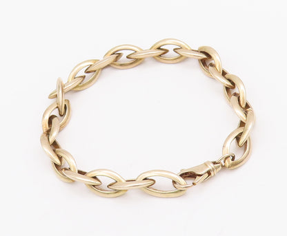 925 Sterling Silver Vintage Bracelet Gold Plated Designer Eye Shape Link BT10335