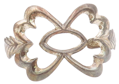 925 Sterling Silver Vintage Bracelet Southwestern Floral Cutout Cuff BT10381