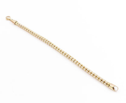 925 Sterling Silver Vintage Bracelet Two Tone Weave Link Design Chain  BT11455