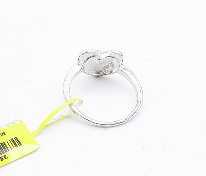 925 Sterling Silver Genuine Diamond Accent Love Heart Band Ring Sz 10 RG5095