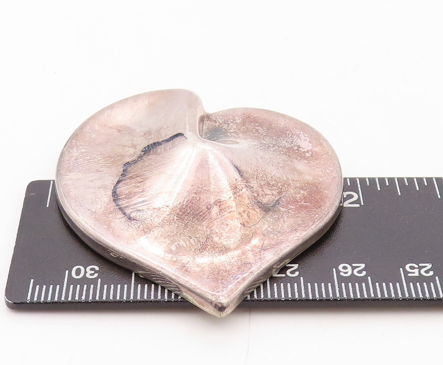 925 Sterling Silver Vintage Brooch Pin ZINA Designer Puffed Love Heart  BP11256