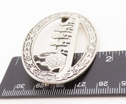 925 Sterling Silver Vintage Brooch Solid Boston The Swan Boats  BP11479