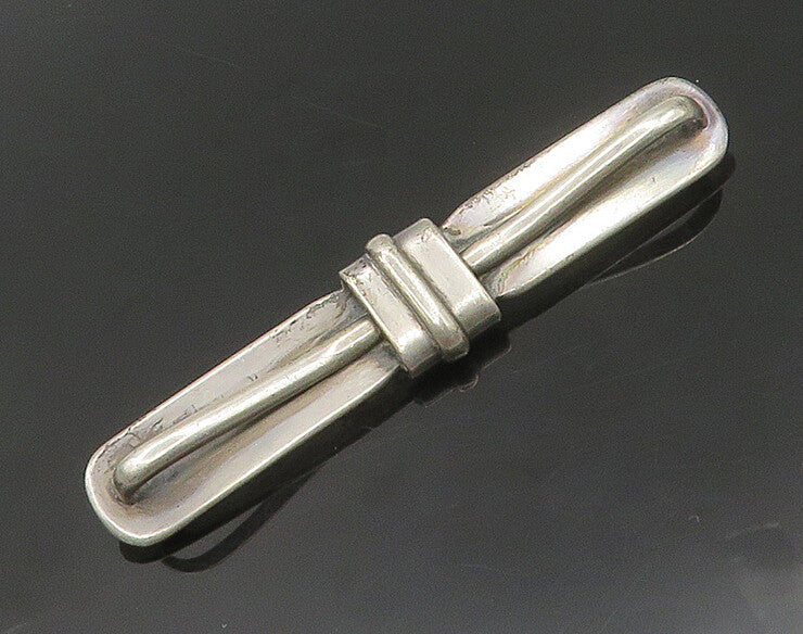 925 Sterling Silver  Vintage Modernist Designed Shiny Brooch Pin  BP6805