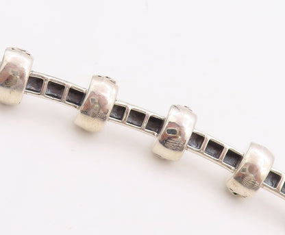 14K Gold 925 Sterling Silver Vintage Necklace KRYPELL Carved Beads  NE4368