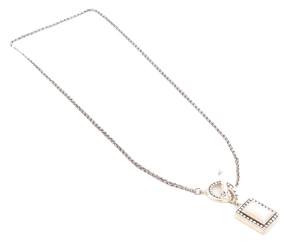 925 Sterling Silver  Vintage Pink Mother Of Pearl Twist Chain Necklace  NE1929