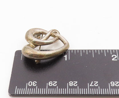 925 Sterling Silver Vintage Brooch Intertwined Celtic Love Heart Pin  BP12099