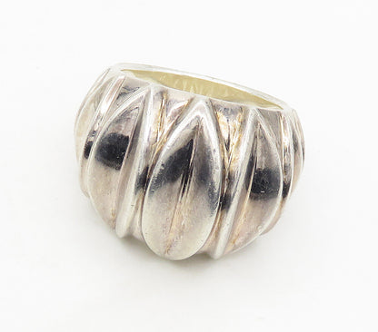 925 Sterling Silver  Vintage Shiny Concave Dome Band Ring Sz 7  RG16894