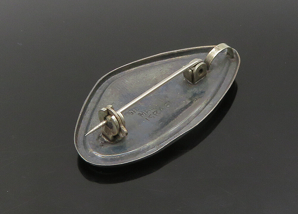 ISRAEL 925 Sterling Silver  Vintage Oxidized Old City Brooch Pin  BP8832