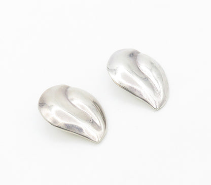 MEXICO 925 Sterling Silver  Vintage Floral Leaf Non Pierce Earrings  EG8059