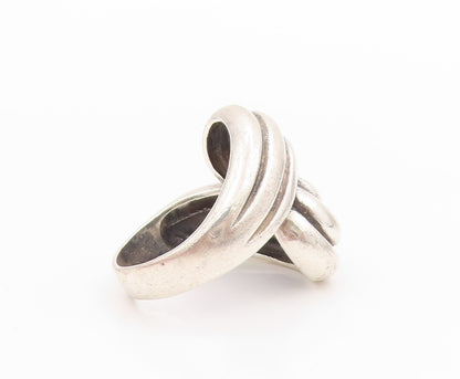 925 Sterling Silver Vintage Ring Interlocked Swirls Etched  Sz 7  RG33349