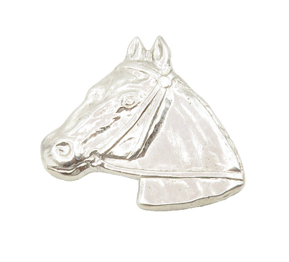 925 Sterling Silver  Vintage Shiny Horse's Head Animal Brooch Pin  BP5701