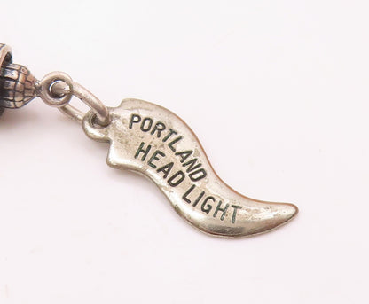 925 Sterling Silver  Vintage Portland Head Light Souvenir Pendant  PT21638