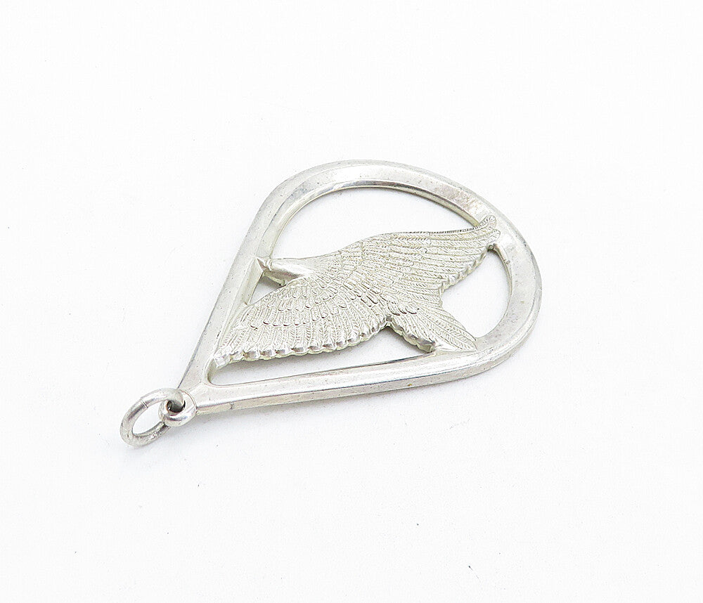 WALLACE 925 Sterling Silver  Vintage Peace On Earth Flying Bird Pendant PT4500