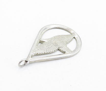 WALLACE 925 Sterling Silver  Vintage Peace On Earth Flying Bird Pendant PT4500