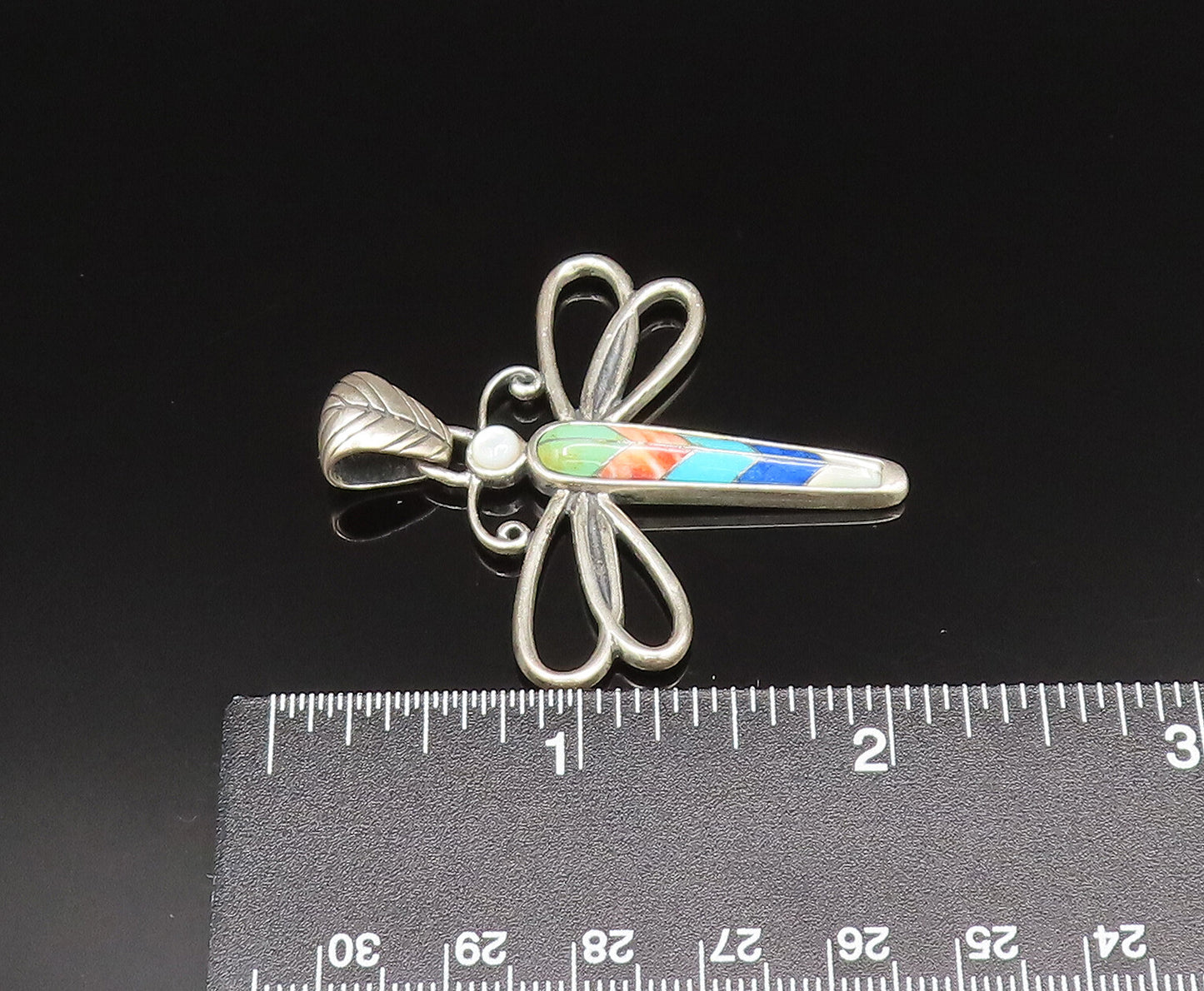 CAROLYN POLLACK 925 Sterling Silver Vintage Gemstone Butterfly Pendant PT21040