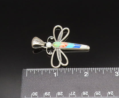 CAROLYN POLLACK 925 Sterling Silver Vintage Gemstone Butterfly Pendant PT21040
