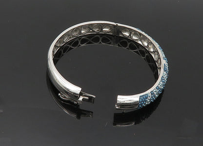 SWAROVSKI 925 Sterling Silver  Vintage Crystal Pattern Bangle Bracelet  BT8415