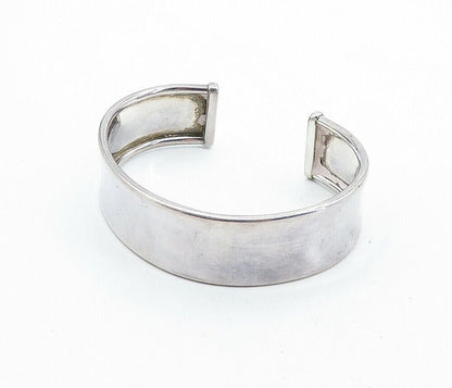 925 Sterling Silver  Vintage Dark Tone Minimalist Shiny Cuff Bracelet  BT2569