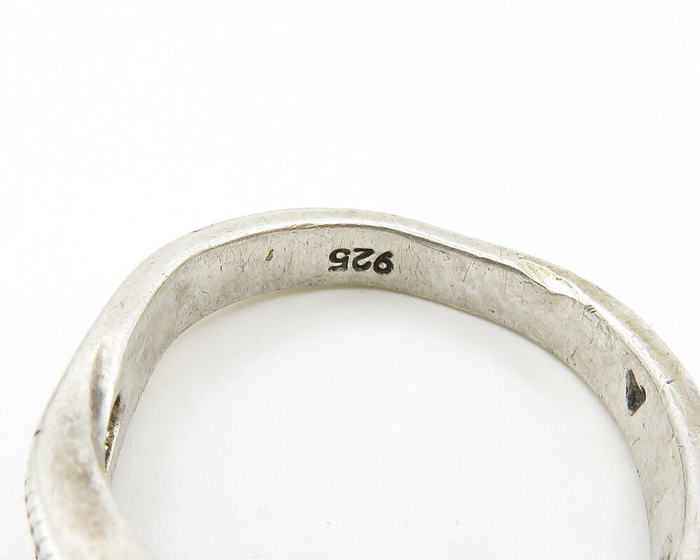 925 Sterling Silver  Vintage Cubic Zirconia Solitaire Accent Ring Sz 7 RG17964