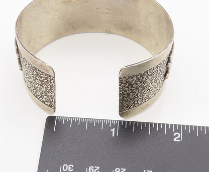 DANECRAFT 925 Silver  Vintage Antique Carved Greek Key Cuff Bracelet  BT9790