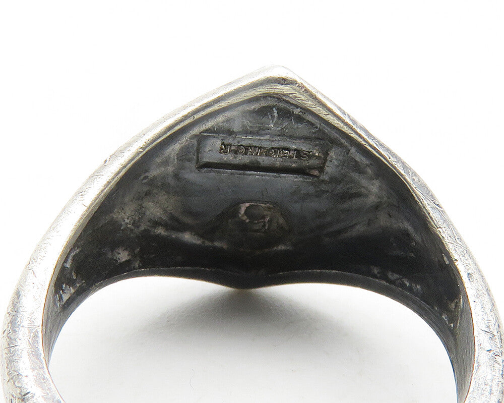925 Sterling Silver  Vintage Antique Boy Scouts Cubs Band Ring Sz 5  RG11695