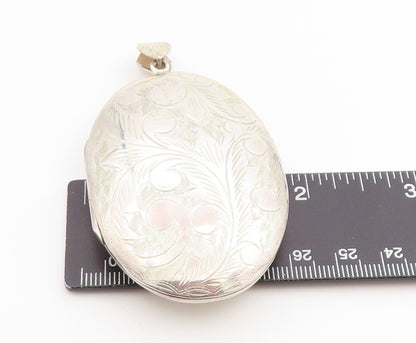 925 Sterling Silver Vintage Pendant Large Engraved Floral Locket OPENS  PT25249