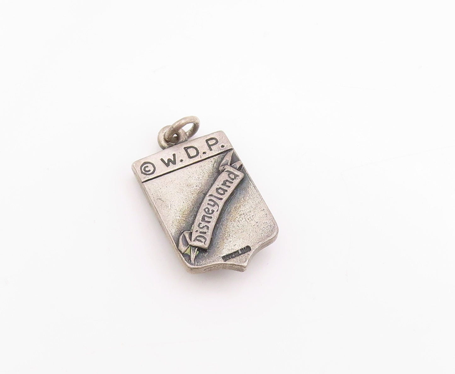 925 Sterling Silver Vintage Pendant Dark Tone Carved Disney Land Charm  PT24927