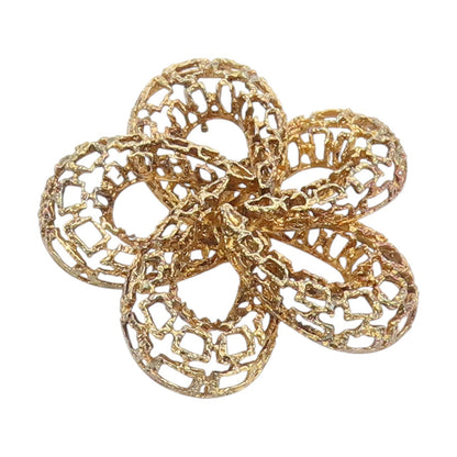 925 Sterling Silver Vintage Pendant Gold Plated DANECRAFT Open Flower  PT25672