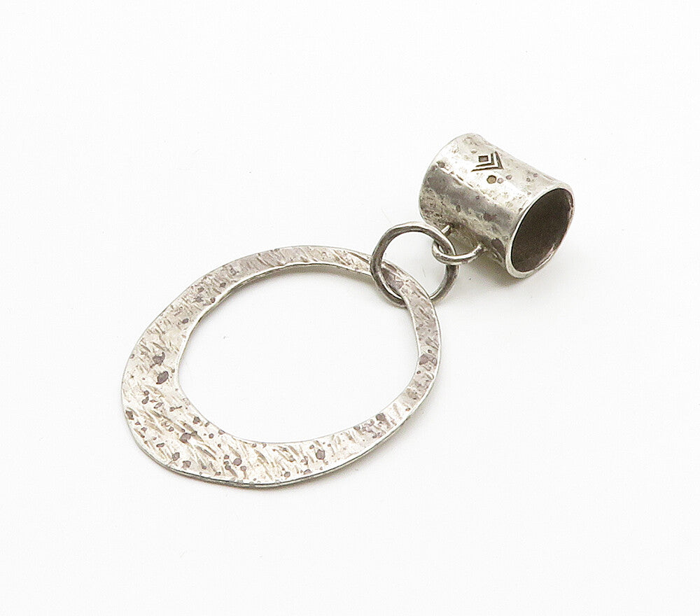 SILPADA 925 Sterling Silver Vintage Textured Open Circle Slide Pendant PT12582