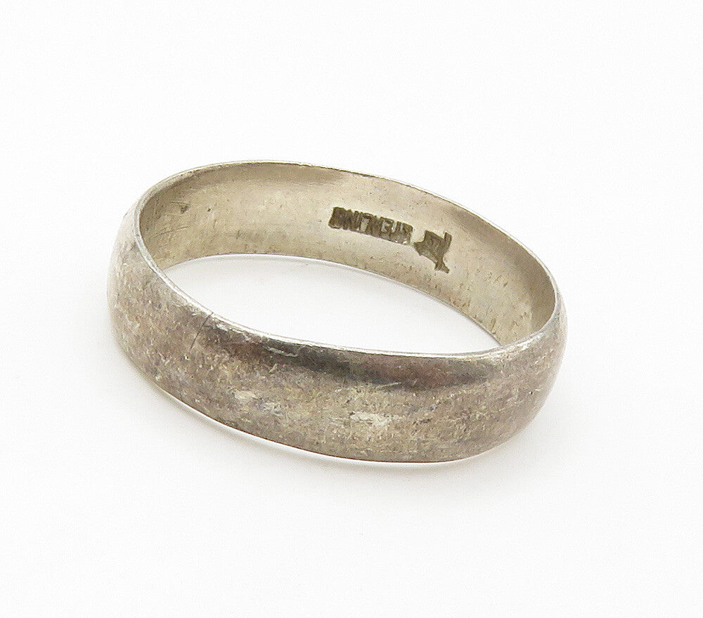POST BELL TRADING 925 Silver  Vintage Minimalist Smooth Band Ring Sz 5 RG15541
