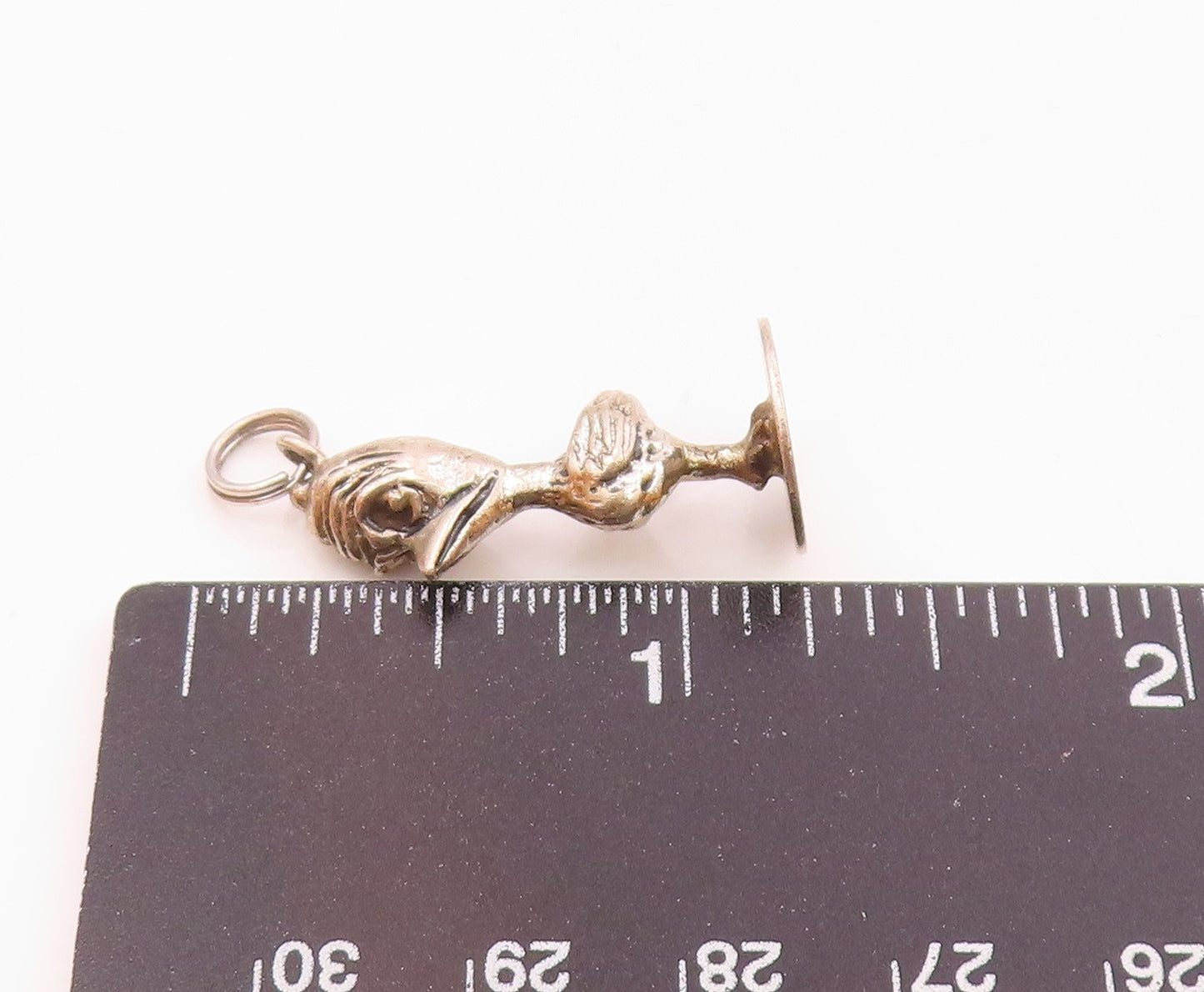 925 Sterling Silver  Vintage Shiny Petite Duck Bird Statue Pendant  PT17951