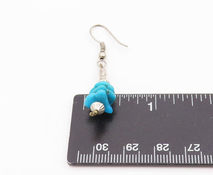 925 Sterling Silver Vintage Earrings Designer Multi Gemstone Single Lot  EG14295